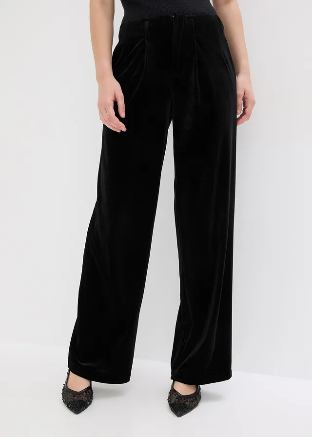 Pantaloni din catifea moale • negru • magazin bonprix