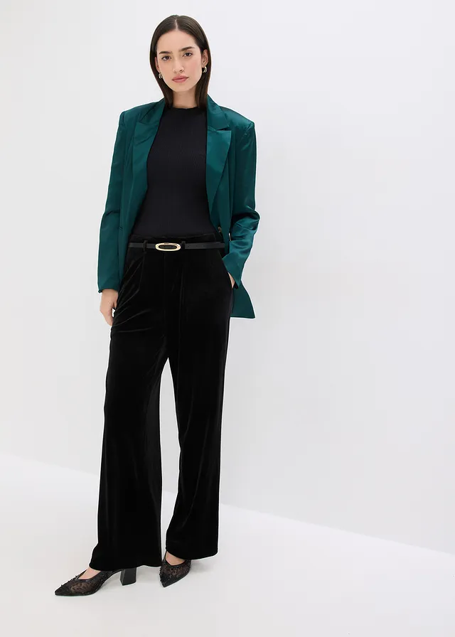 Pantaloni din catifea moale • negru • magazin bonprix