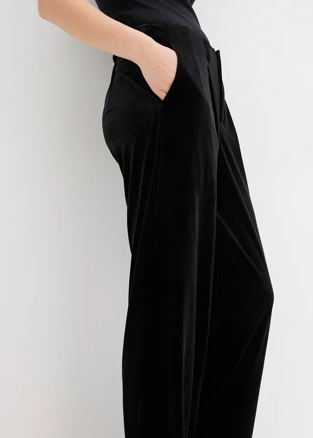 Pantaloni din catifea moale • negru • magazin bonprix
