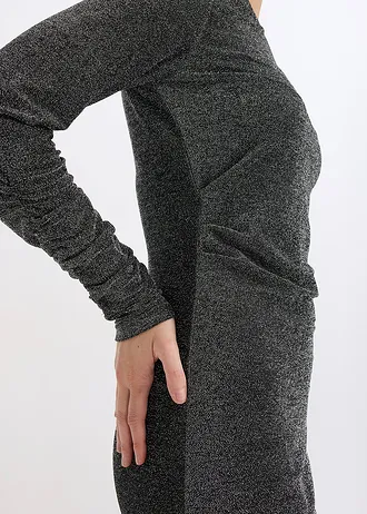 Robe en jersey • noir/argenté • Boutique bonprix