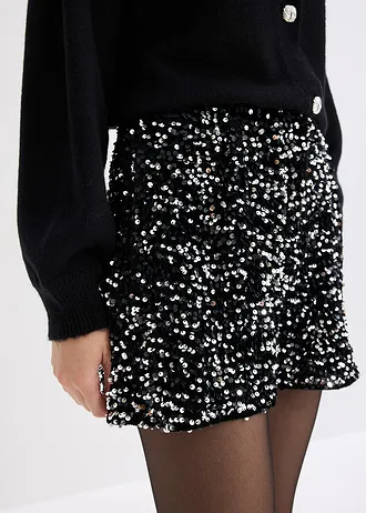 Short à sequins • noir/argenté • Boutique bonprix