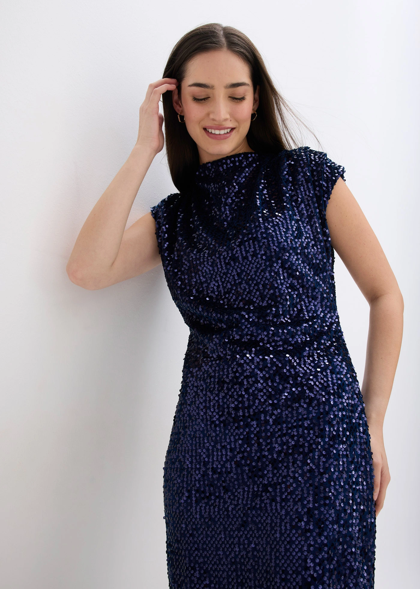 Paillettenjurk • donkerblauw • bonprix online shop