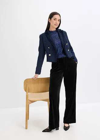 Blouse met pailletten • donkerblauw • bonprix online shop