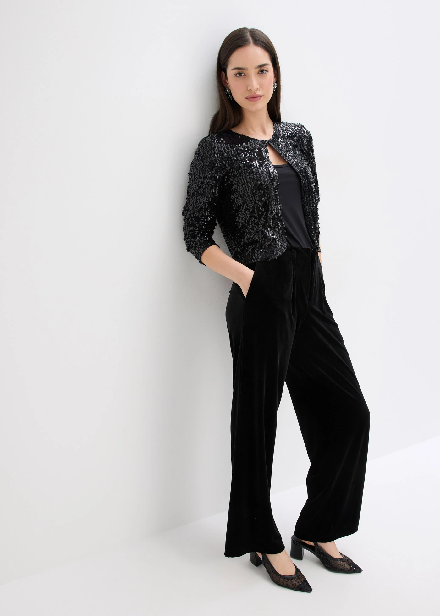 Gilet à sequins • noir • Boutique bonprix