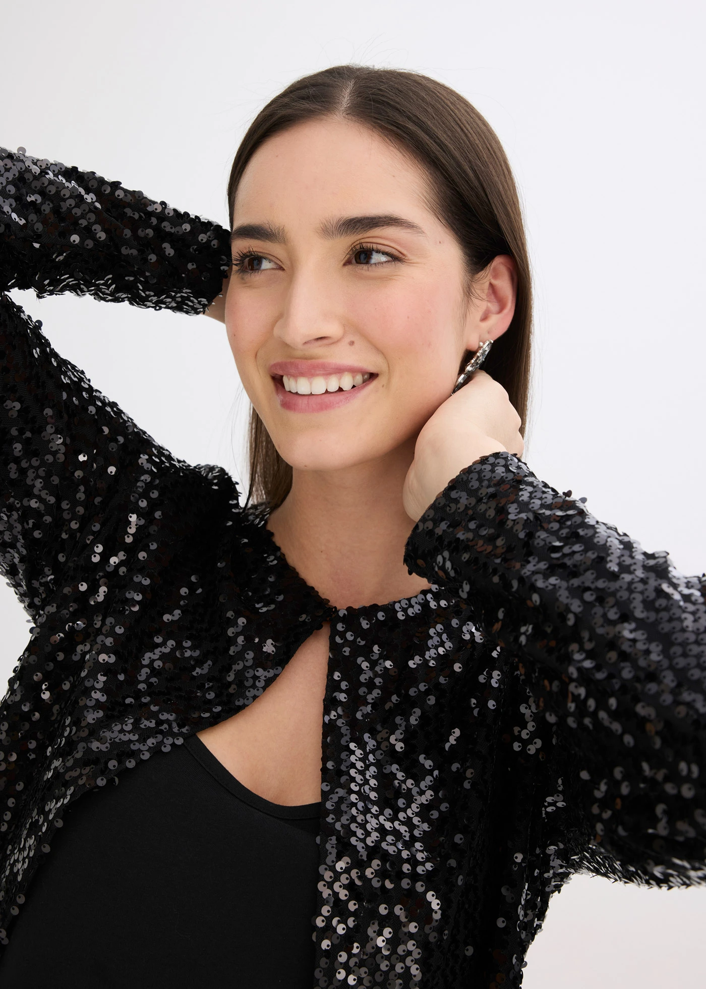 Gilet à sequins • noir • Boutique bonprix