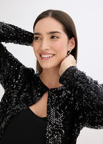 Gilet à sequins • noir • Boutique bonprix