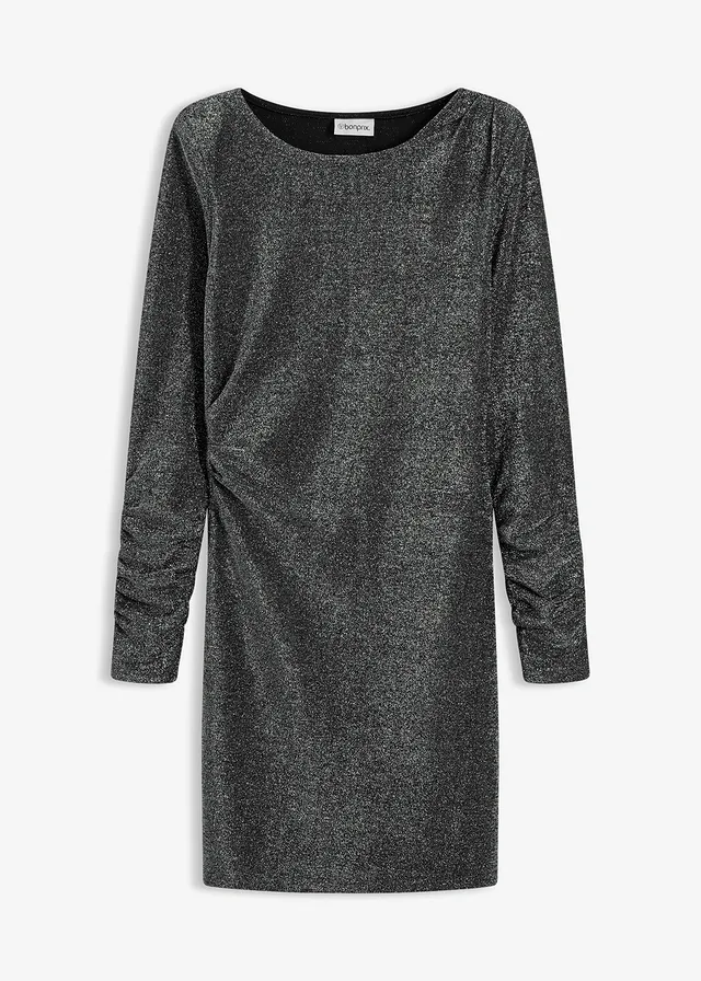 Robe en jersey • noir/argenté • Boutique bonprix