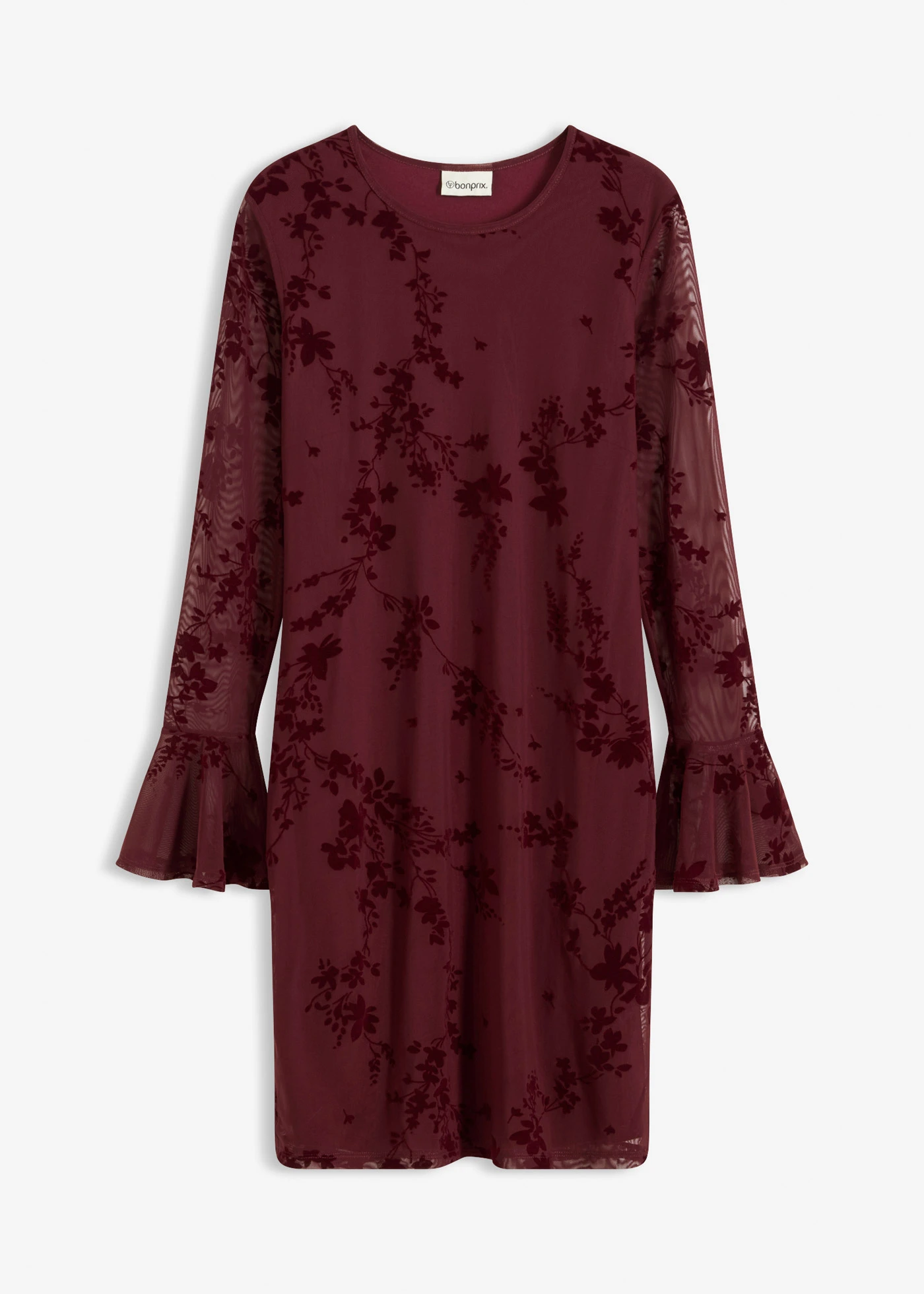 Rochie mini cu mesh • roșu arțar • magazin bonprix