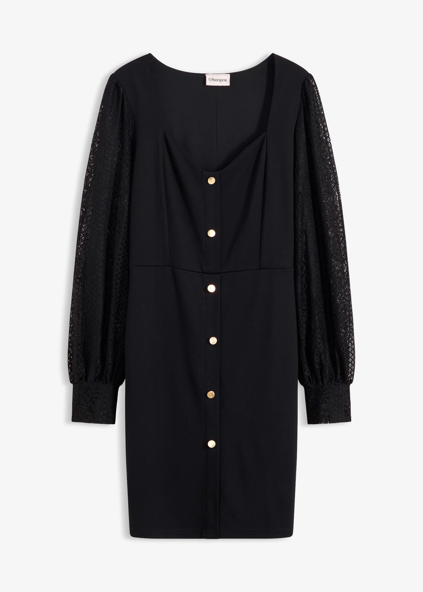 Rochie mini cu decolteu adânc • negru • magazin bonprix