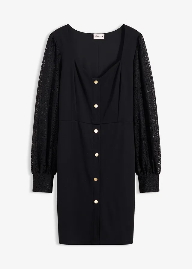 Rochie mini cu decolteu adânc • negru • magazin bonprix