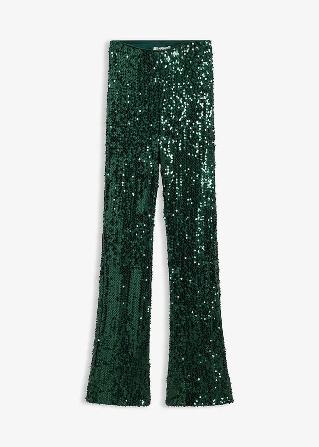 Pantalon à sequins • vert profond • Boutique bonprix