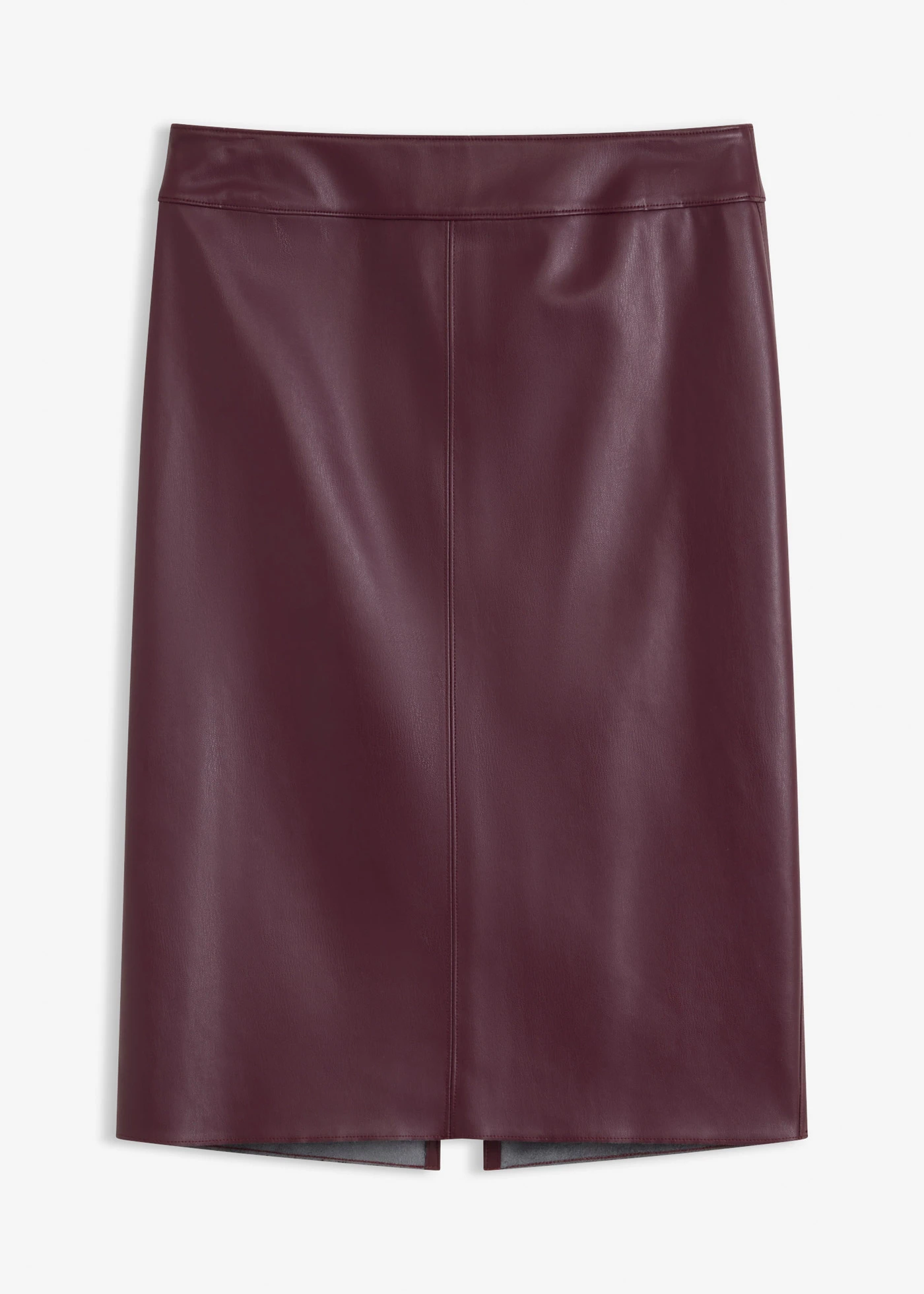 Fustă din imitație de piele până la genunchi, strâmtă • roșu-vineriu • magazin bonprix
