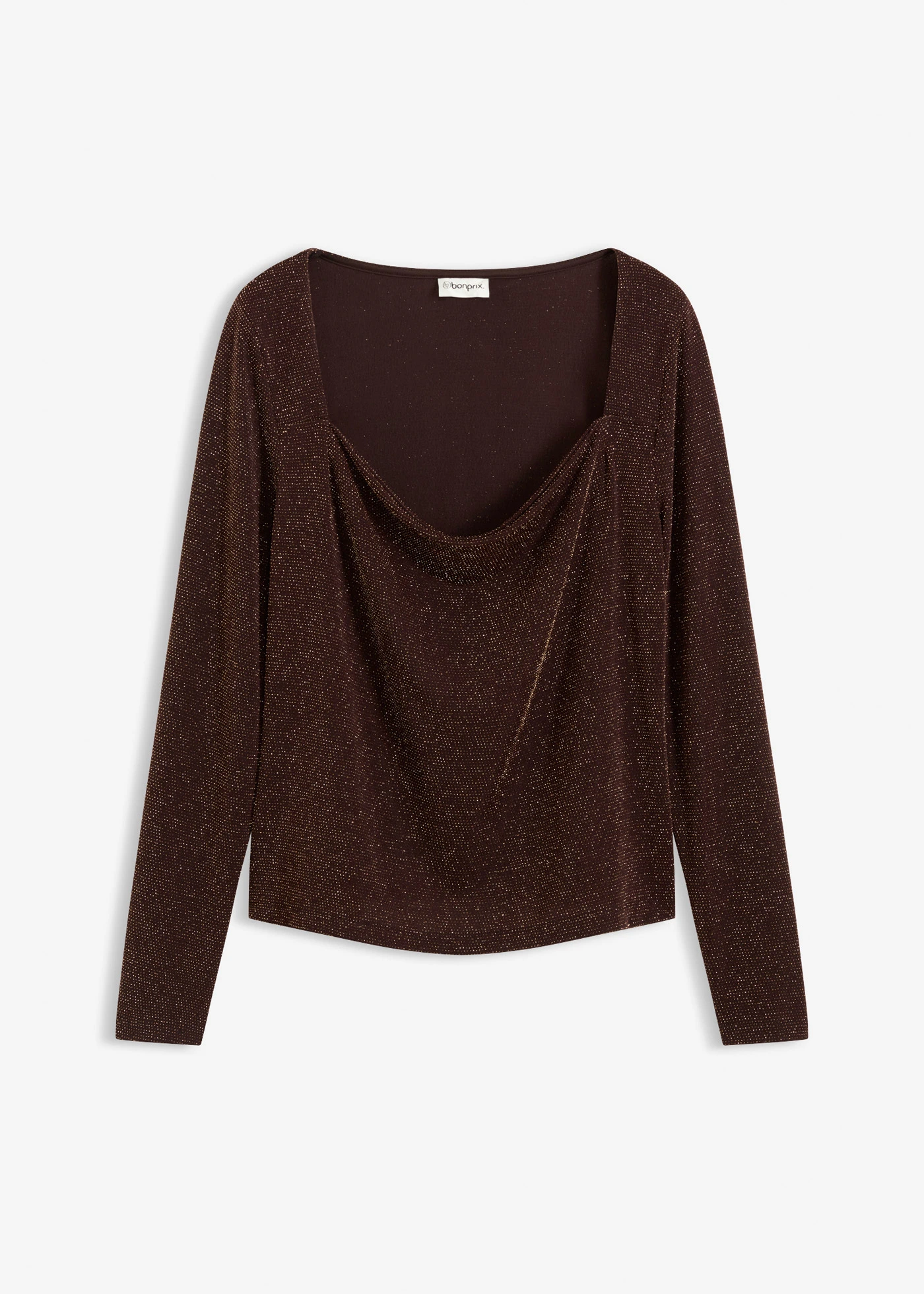 Top col bénitier • marron foncé • Boutique bonprix