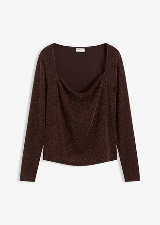 Top col bénitier • marron foncé • Boutique bonprix