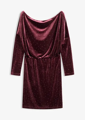 Mini jurk van zacht fluweel met glitters