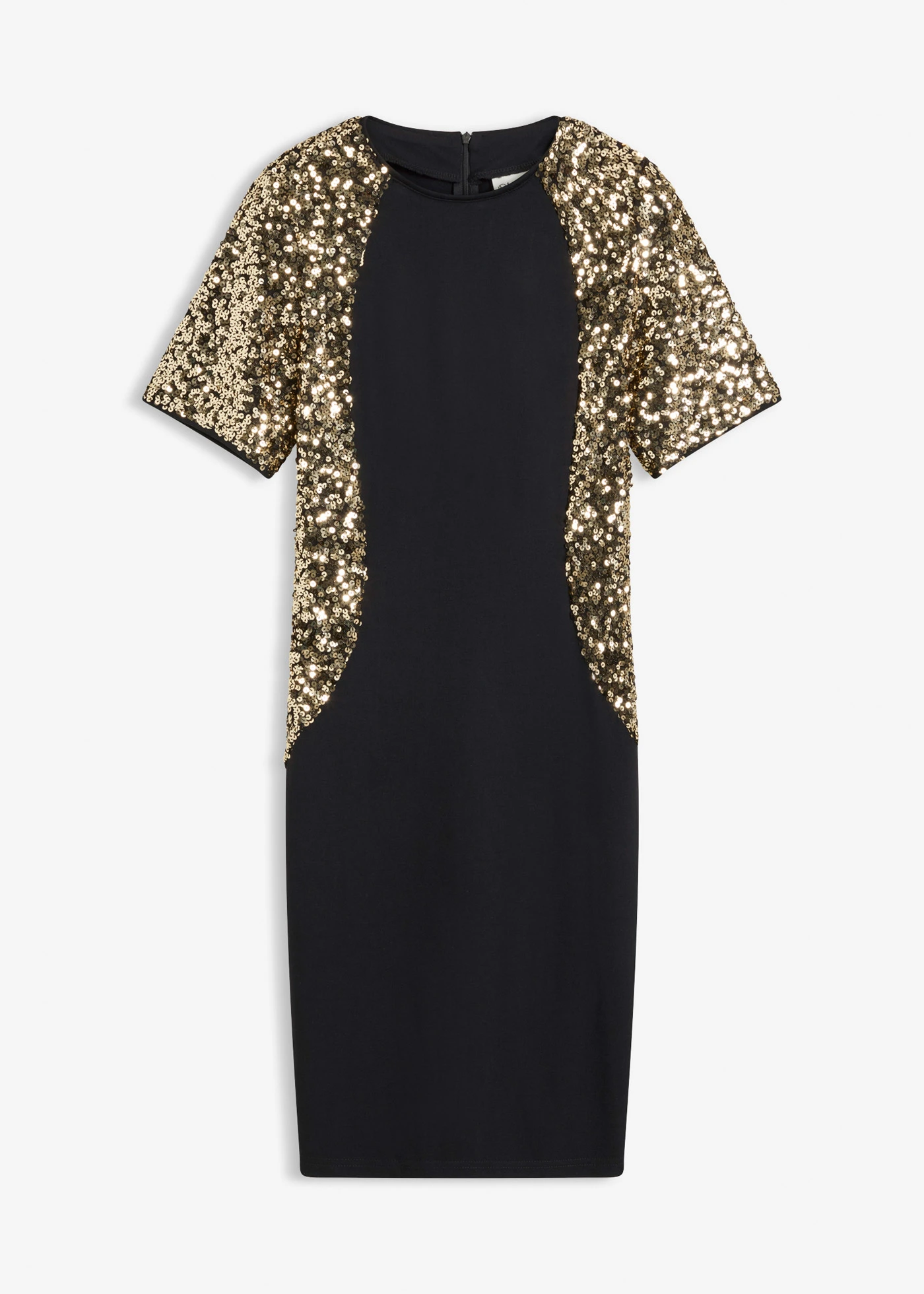 Robe courte à sequins • noir • Boutique bonprix