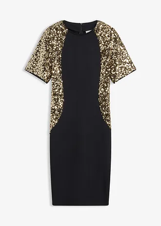 Mini jurk met pailletten • zwart • bonprix online shop