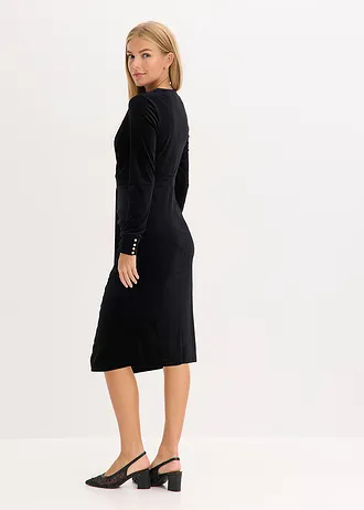 Rochie midi din catifea fluidă • negru • magazin bonprix