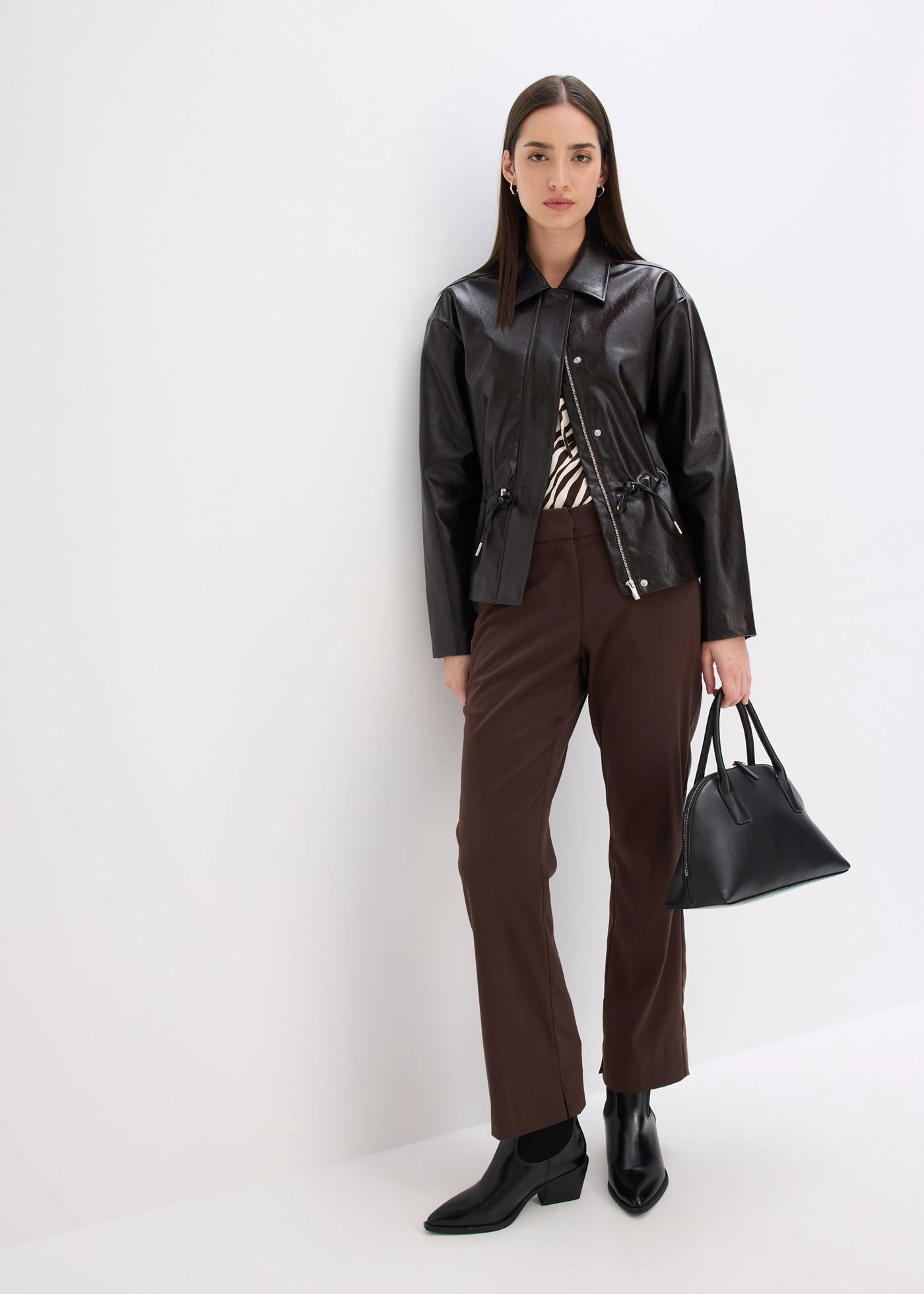 Geacă de imitație de piele • maro închis • magazin bonprix