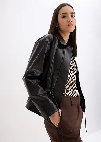 Imitatieleren jas • donkerbruin • bonprix online shop