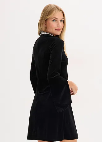 Mini jurk van soepel velours • zwart • bonprix online shop