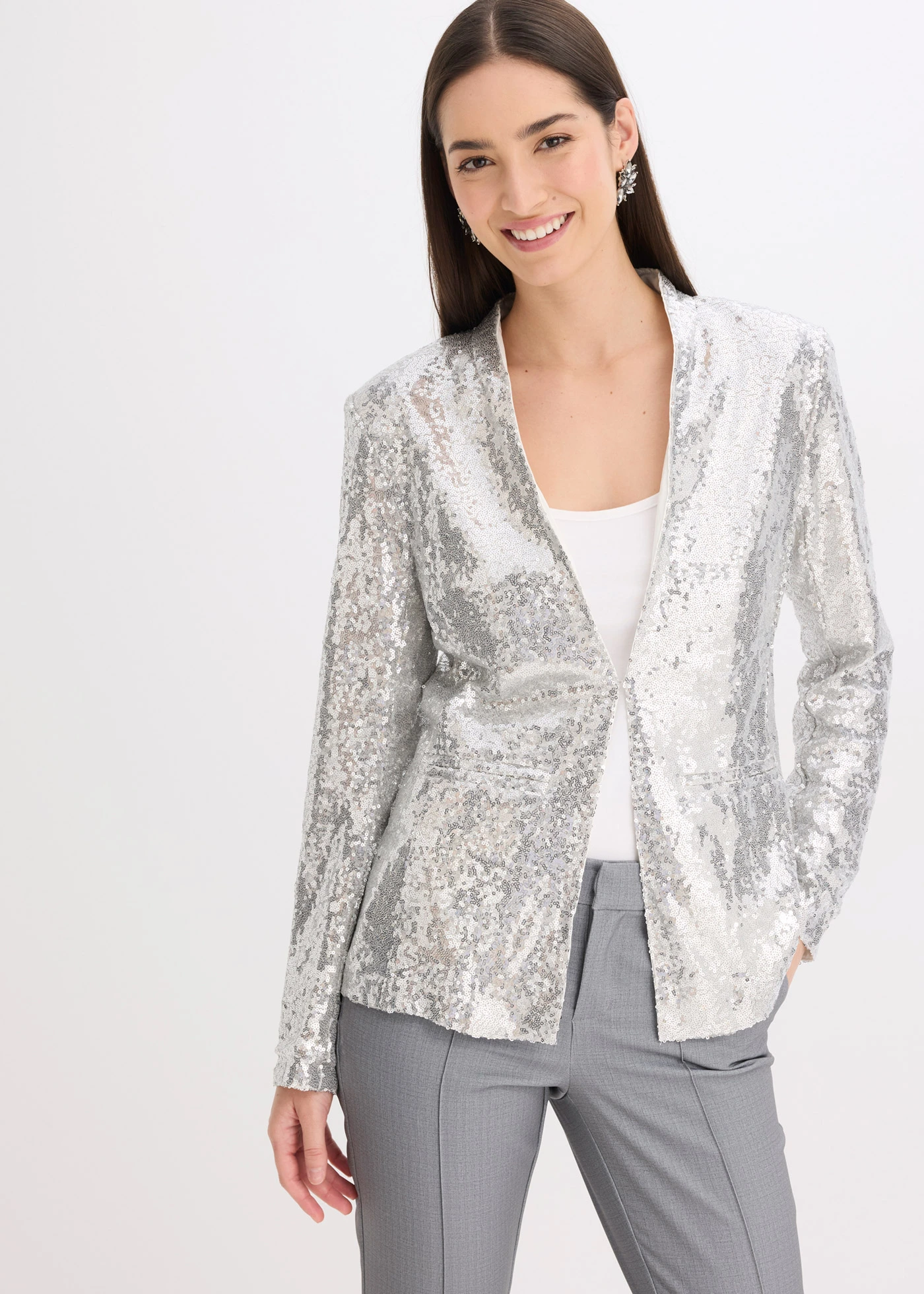 Blazer à sequins • argenté • Boutique bonprix