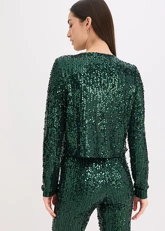 Gilet à sequins • vert profond • Boutique bonprix