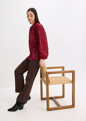 Blouse van puur katoen, Kleur: pruimrood