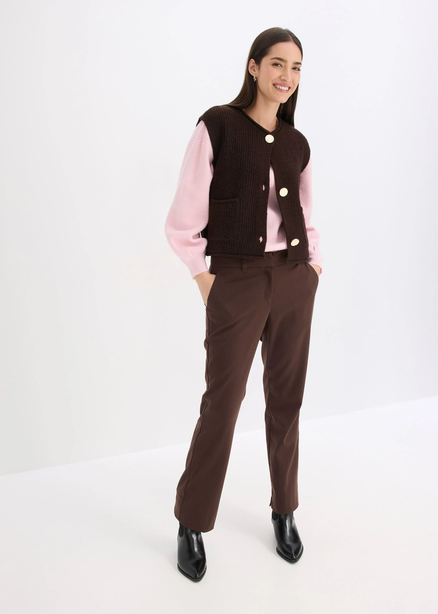 Pull à manches ballon • rose cristal • Boutique bonprix