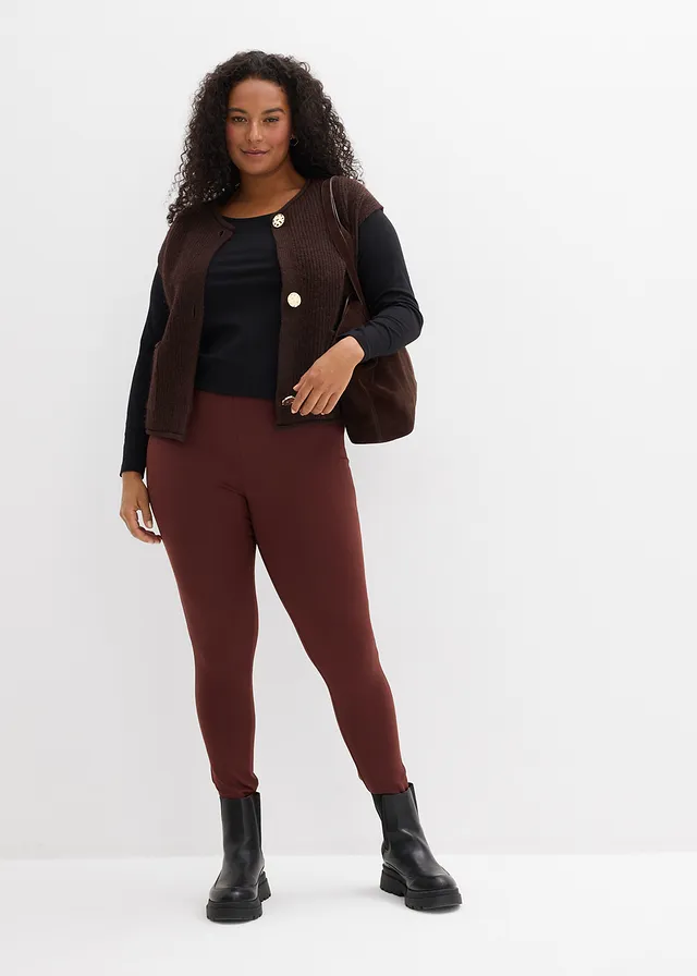 Legging chaud à taille élastiquée, Couleur: café