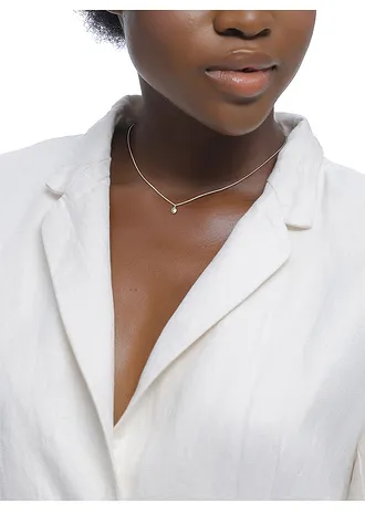 Ketting & oorringen van 925 sterling zilver (3-dlg. sieradenset), Kleur: zilverkleur