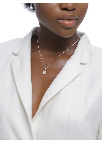 Elli ketting & oorringen van 925 sterling zilver (3-dlg. sieradenset), Kleur: zilverkleurig gerhodineerd