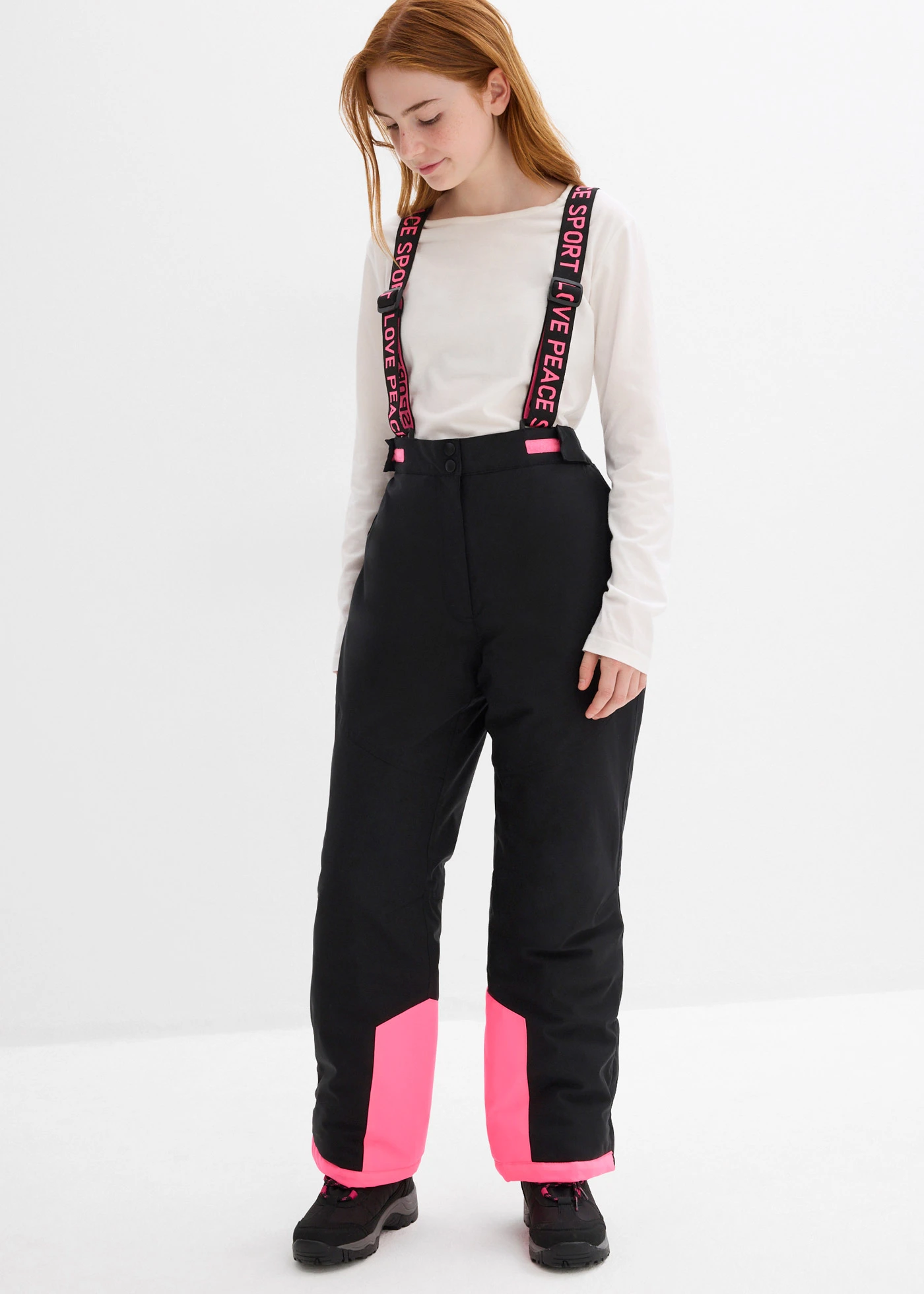 Pantalon de ski imperméable avec bretelles amovibles • noir • Boutique bonprix