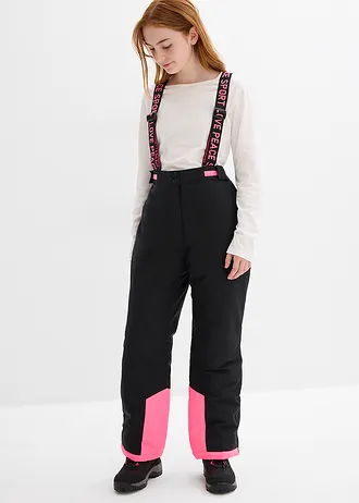 Pantalon de ski imperméable avec bretelles amovibles • noir • Boutique bonprix