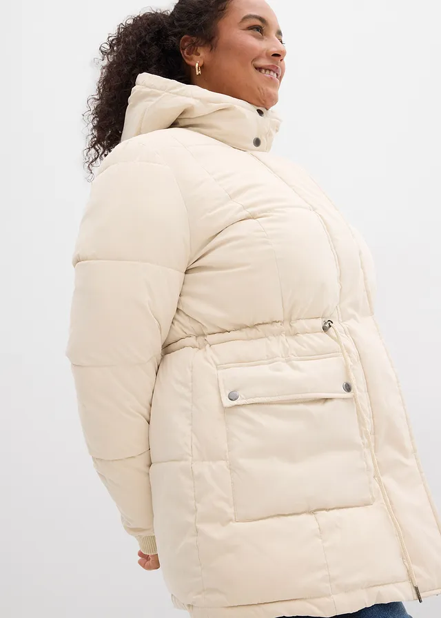 Winterjas met verstelbare tailleband • lichtsand plus size • bonprix online shop