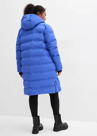 Lange gewatteerde jas, Kleur: edelsteenblauw