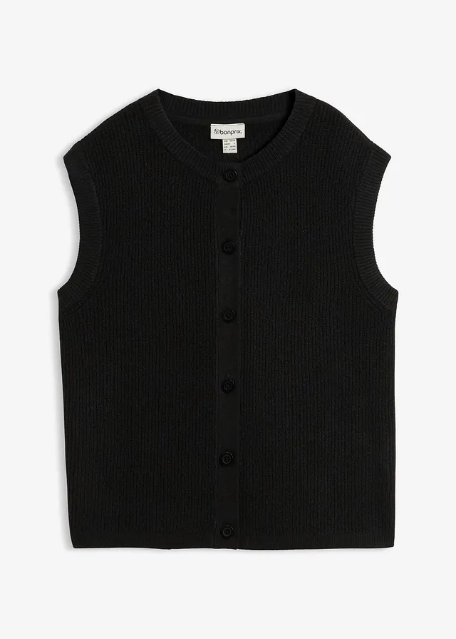 Pull sans manches en grosse maille
