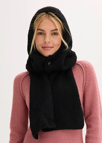 Fular cu glugă • negru • magazin bonprix
