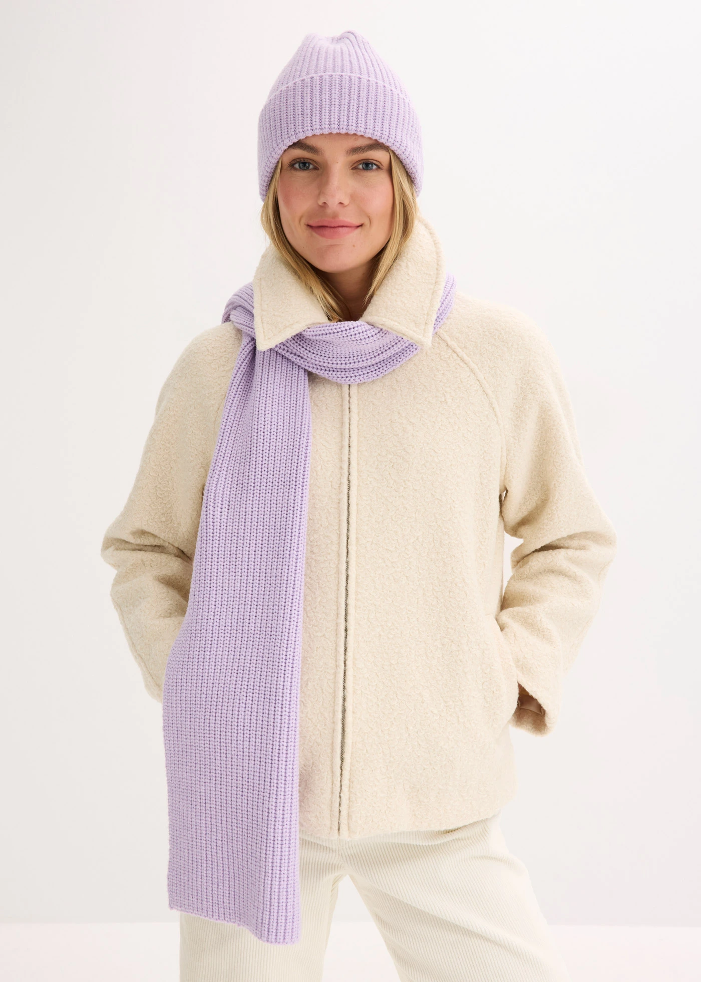 Sjaal en muts (2-dlg.set) • zacht lila • bonprix online shop