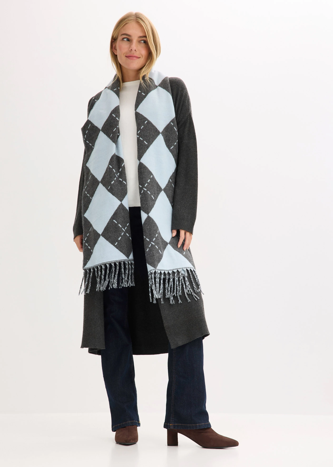 Sjaal • lichtblauw-grijs gemêleerd • bonprix online shop