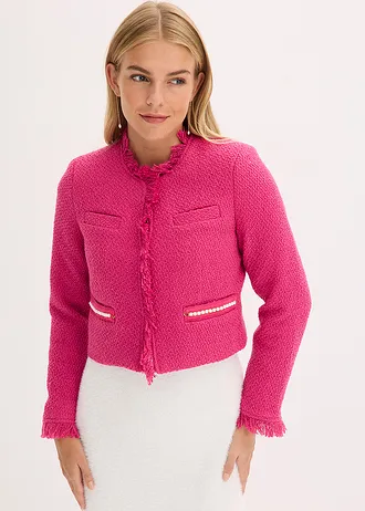 Cropped bouclé blazer • pink • bonprix online shop