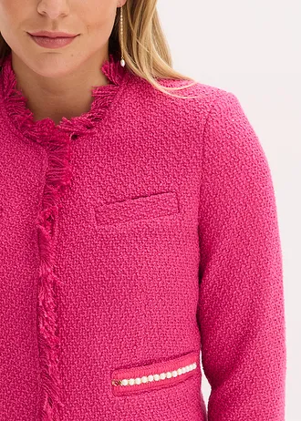 Blazer cropped en maille bouclette • magenta • Boutique bonprix