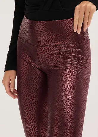 Műbőr legging, fényes • borvörös • bonprix áruház