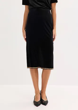 Midirok met strass • zwart • bonprix online shop