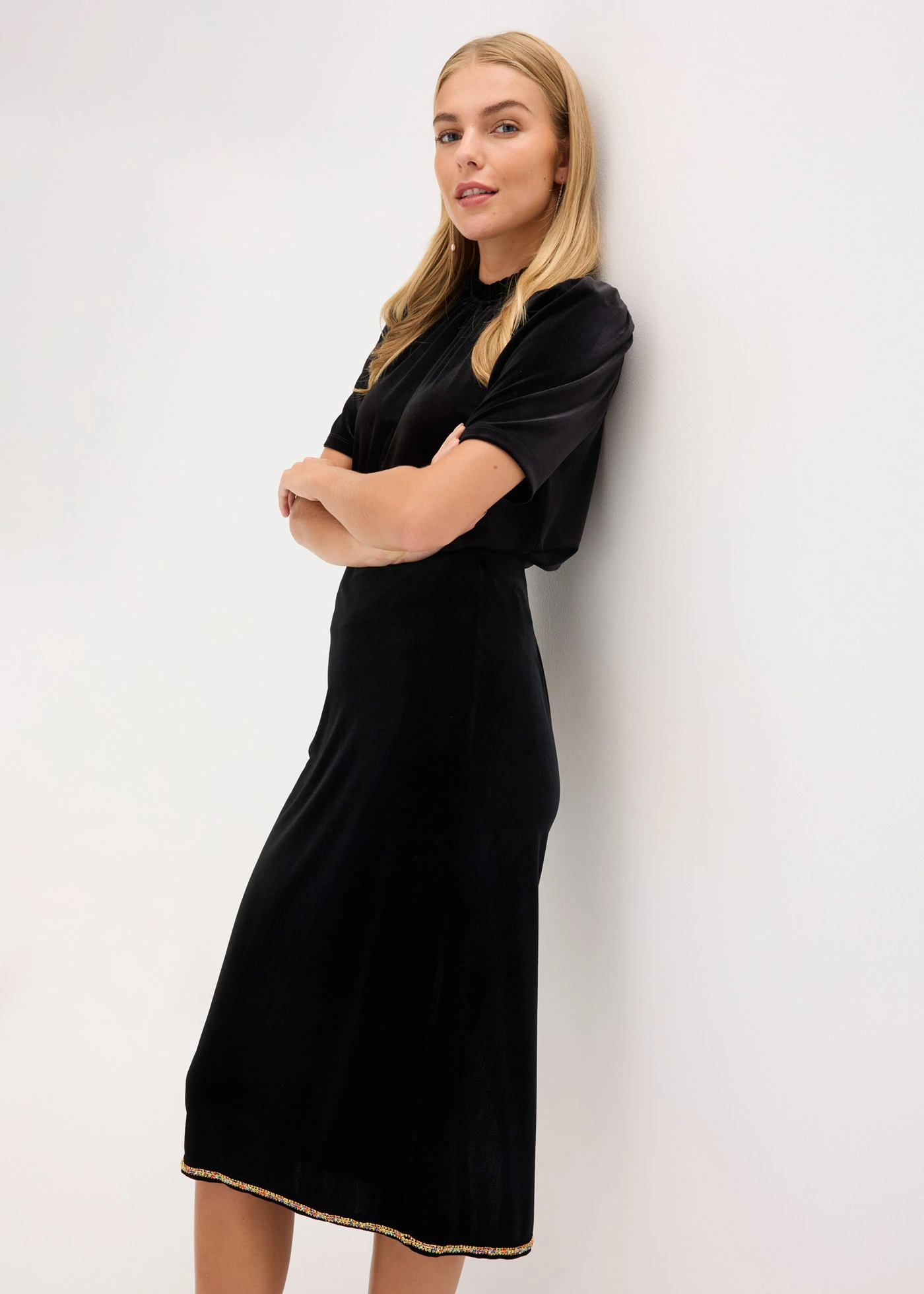 Midirok met strass • zwart • bonprix online shop