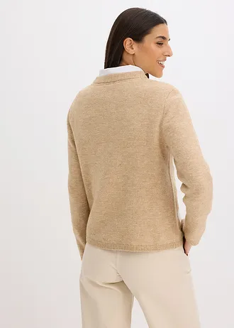 Vest, Kleur: latte macchiato/crèmewit geruit