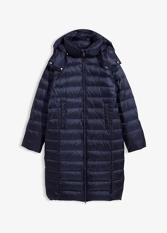 Lange donsjas met gerecycled dons, Kleur: donkerblauw
