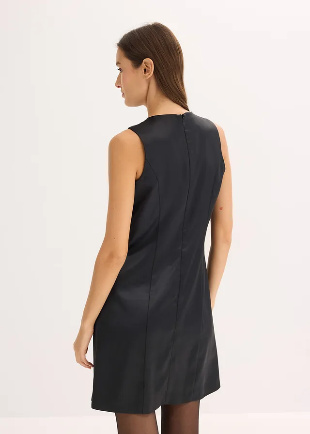 Robe courte en satin brillant, Couleur: noir