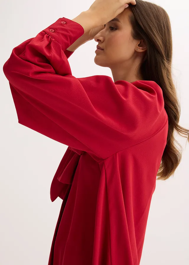 Robe-chemise à col lavallière • rouge piment • product-page.page-title-suffix