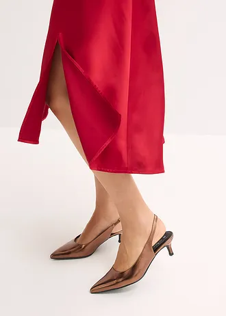 Robe midi en satin brillant • rouge piment • Boutique bonprix